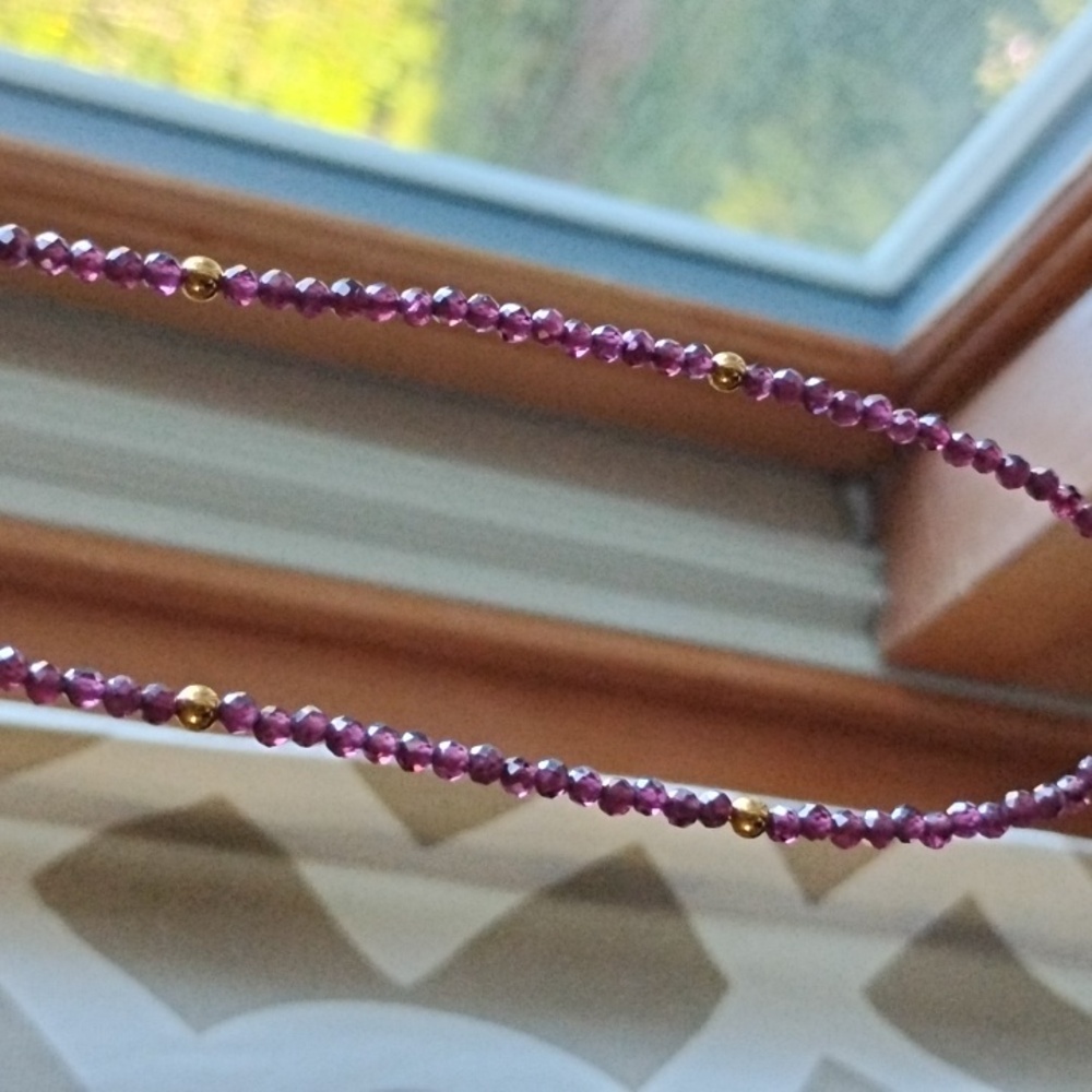 🩷Hand Crafted Pink Heart With Faceted Rhodolite Garnet Necklace🩷 - Picture 5 of 6